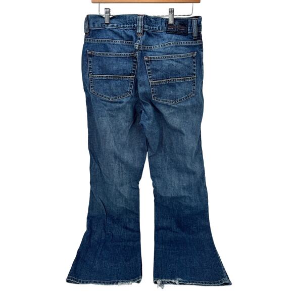 Tommy Bahama Jeans Mens 32x32 ACTUAL Indigo Palms Bootcut Blue Denim HEM WEAR - Picture 3 of 9